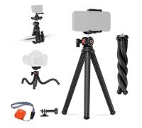 NEEWER Trépied Flexible avec Télécommande, Mini Trepied Smartphone, Support Téléphone Caché&Adaptor pour Action Cam Compatible avec iPhone GoPro Hero 13 12 11 10 DJI Insta360 Samsung pour Vlog, TP34