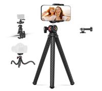 NEEWER Trépied Flexible pour Téléphone, Mini Support de Bureau pour Caméra avec Phone Mount Caché, Adaptateur Montage Caméra d'action Compatible avec iPhone GoPro DJI Insta360 Samsung,pour Vidéo,TP34