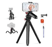 NEEWER Trépied Flexible Télécommande/Poignée/Support Téléphone/Adaptateur Action Cam, Mini Trépied Smartphone Vlog Selfie Stick Universel Compatible avec iPhone GoPro Hero 13 12 11 10 Samsung, TP36