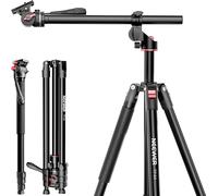 NEEWER Trépied Monopode Horizontal pour Caméra avec Tête Fluide et Colonne Centrale Flexible, Support de Voyage Vidéo DSLR en Métal de 228cm de Haut,Plaque QR de Arca et Pieds Inversés,Charge 6kg,TP64