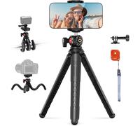 NEEWER Trépied pour iPhone avec télécommande, Mini trépied Flexible pour téléphone Vlog Selfie Stick avec Support de téléphone et Adaptateur de caméra d'action Compatible avec iPhone GoPro Insta360