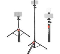 NEEWER Trépied Téléphone Portable & Appareil Photo avec Télécommande, 165,5cm Perche Selfie Métal Trépied Voyage Vlog pour iPhone avec Support Téléphone, Trépied Portable pour Canon Sony GoPro, TS05