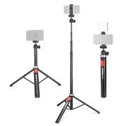 NEEWER Trépied Téléphone Portable & Appareil Photo avec Télécommande, 165,5cm Perche Selfie Métal Trépied Voyage Vlog pour iPhone avec Support Téléphone, pour Canon Sony GoPro, TS05
