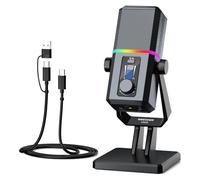 NEEWER UM02 Microphone USB RGB pour Gaming, Streaming et Podcasts; Micro de Bureau Cardioïde à Condensateur avec Réduction de Bruit; Compatible avec iPhone iPad Mac PC Android PS5/PS4 Pro/PS4