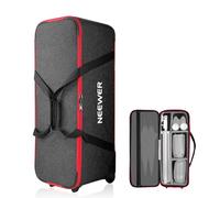 Neewer Valise à roulettes pour équipement Studio Photo avec roulettes, Sangles, Compartiment rembourré, poignée pour Pieds d'éclairage, Stroboscope, Accessoires de Photographie, Rouge, 96x39x31cm,