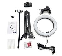 NEEWER Version d'entrée de gamme N41 Anneau lumineux LED de 20,3 cm avec support de serrage de bureau/télécommande, support de téléphone compatible avec iPhone, enregistrement vidéo en continu, selfie