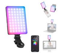NEEWER VL67C Lampe à Selfie RVB, contrôle par Application, 94 LED CRI97 2000 mAh Rechargeable, Support Griffe comme lumière d'appareil Photo, Clip Avant et arrière pour TikTok, Lampe de conférence