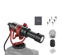NEEWER VM10 Mini microphone Vlog Plug & Play avec chiffon de nettoyage, TRS 3,5 mm, USB C, OTG, support d'amortisseur, coupe-vent, compatible avec iPhone, Samsung, Android, PC, ordinateur Mac, caméra
