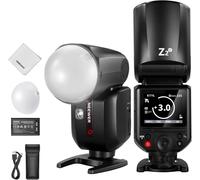 NEEWER Z2-C 2,4G TTL Flash Speedlite Rond compatible avec Canon,600 Flashs pleine puissance,3 000mAh,76Ws 1/8 000s HSS,2 Lampes de modélisation,Diffuseur de lumière,Bouton TTL/M pour système Q 2,4G