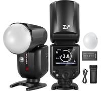 NEEWER Z2-N Flash Speedlite TTL Tête Ronde 2,4G Compatible avec Nikon, HSS 76W 1/8000s avec Diffuseur, 2 Lampes Pilotes, Nouvelle Interface Utilisateur, Sélecteur TCM TTL/M, 600 Flashs