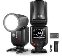 NEEWER Z2PRO-C Flash Speedlite Rond TTL 2,4G pour Canon, Compatible Godox Sans Fil, Interface Utilisateur Améliorée, 76Ws 1/8000s HSS, Commutateur TTL/M TCM, 7,2V/3000mAh