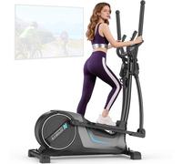 Neezee Vélo Elliptique,Vélo Elliptique Ultra-silencieux,avec 16Niveaux de Résistance,Volant d'inertie de 8kg,Foulée de 42cm,Poids Max 150kg,écran LCD,Capteurs de Pouls,Compatible Avec une Applications
