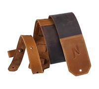 Nefelibata 3" Wide Full-Grain Leather Strap avec recyclage rage doux pour basse, guitare électrique et acoustique (Whiskey Brown)