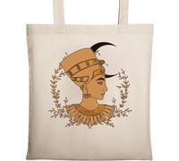 Neferneferuaten Nefertiti Sac fourre-tout en coton naturel écologique Reine de la 18ème dynastie d'Égypte Beige