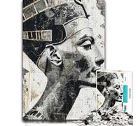 Nefertiti Egyptian Queen Newspaper Collage Puzzle en Bois, 500 pièces