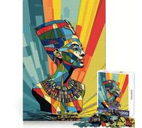 Nefertiti, Reine d'Égypte Puzzle de 1000 pièces pour Adultes, idéal pour se détendre et soulager l'anxiété Finitions précises Cadeau attentionné (38x26cm)