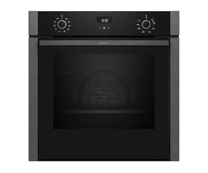 NEFF B3ACE2AG3 N50 Four 60 x 60 cm - Fabriqué en Allemagne - Écran LCD - Porte escamotable - CircoTherm, 7 modes de chauffage, Easy Clean, sécurité enfant, chauffage rapide, gris graphite