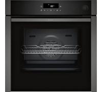 NEFF B6AVJ7AG3, N 50, Four encastrable avec support vapeur, 60 x 60 cm, fabriqué en Allemagne, pyrolyse & Easy Clean Auto-nettoyage, Air Fry avec tôle d'acier, porte rétractable, plaque de cuisson