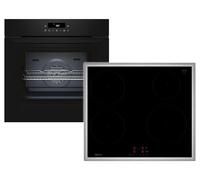 NEFF BTX46PIB0 Kit de cuisinière encastrable composé de cuisinière B2CCJ7AK3 60 x 60 cm Pyrolyse et EasyClean auto-nettoyage Air Fry & T46SBE1L0 plaque à induction, niveau de puissance, Touch Control