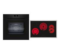 NEFF BTX48PB0 Kit de cuisinière encastrable comprenant une cuisinière B2CCJ7AK3, 60 x 60 cm, Pyrolyse et EasyClean auto-nettoyage, Air Fry & T18SDH9L0 plaque de cuisson électrique, 80 cm, zone de