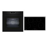 NEFF BTX48PIB0 Kit cuisinière encastrable composé de cuisinière B2CCJ7AK3 60 x 60 cm Pyrolyse et EasyClean auto-nettoyage Air Fry & T58SHF1L0 plaque à induction 80 cm zone de cuisson Twist Touch