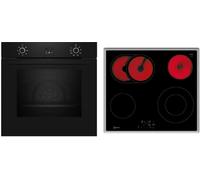 NEFF BX36B0 Kit de cuisinière encastrable comprenant une cuisinière B1CCC0AK3, 60 x 60 cm, CircoTherm pour une chaleur uniforme, écran LED et plaque de cuisson électrique T16SBN1L0, zone de cuisson,