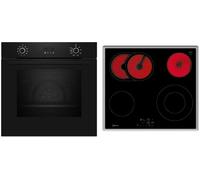 NEFF BX46PB0 Kit Cuisinière Comprenant B2CCG6AK3 Cuisinière 60 x 60 cm Pyrolyse Auto-nettoyage CircoTherm Écran LED & T16SBN1L0 Plaque de Cuisson Electrique Zone de Cuisson Touch Control Cadre en