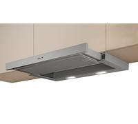 NEFF D46BR12X7 N 30 Hotte plate 60 cm, fabriquée en Allemagne, avec lumière LED, on et arrêt intégrés, très silencieuse, puissante, argent métallisé