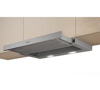 NEFF D46BR22X2 N 30 Hotte plate 60 cm, fabriquée en Allemagne, avec lumière LED, on et arrêt intégrés, très silencieuse, puissante, argent métallisé