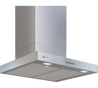 NEFF D65BCC2L0, N50, hotte murale de 60 cm de large, fabriquée en Allemagne, évacuation ou recirculation, système à double filtre, éclairage LED et boutons pression pour plus de confort, aspect métal