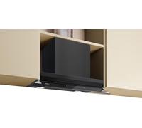 NEFF D67XDP2S0, N 70, hotte design intégrée, 60 cm, fabriquée en Allemagne, Smart Hood Automatic, système à double filtre, éclairage LED, Easy Clean, verre transparent imprimé en noir, noir mat