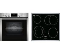 NEFF EDX40 Kit de Cuisinière E1CCD2AN3 60 x 60 cm Nettoyage EasyClean CircoTherm Écran LED & M13R42N2 Plaque de Cuisson Electrique Zone de Cuisson Cadre en Acier Inoxydable