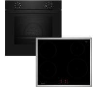 Neff Kit BX16IB composé d'un four encastrable CircoTherm 60 x 60 cm Noir N 30 et T46SBE1L0 60 cm Noir + Plaque Induction 60 cm Noir avec Cadre N50