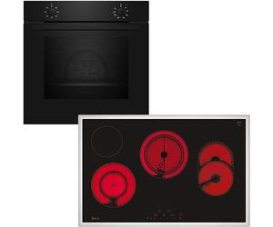 Neff Kit BX18B composé d'un four encastrable CircoTherm 60x60cm noir N 30 et T18SDH9L0 plaque électrique 80cm noir avec cadre posé, N 70