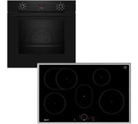 Neff Kit BX38IB B1CCC0AK0 - Four encastrable CircoTherm 60x60 cm Noir N 30 et T58SHF1L0 - Plaque à induction autonome 80 cm noir avec cadre - N 70