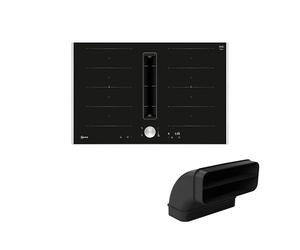 Neff Kit V68TTXGA7 composé de plaque à induction V68TTX4L0 avec hotte aspirante, 80 cm, avec cadre, N 90 et Z861SB2, coude à 90°, avec grand rayon vertical L