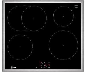 NEFF M56SBF1L0 N50 Plaque de cuisson à induction, en vitrocéramique, 60 cm de large, niveau de puissance, zone de cocotte, indicateur de chaleur résiduelle, horizontale, noire