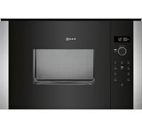 Neff N 50 Four à micro-ondes encastrable noir HLAWD23N0 avec système de nettoyage, niche de 38 cm, 800 W, 20 litres