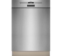 NEFF S125EBS16E, N 50, intelligent, 60 cm, lave-vaisselle, fabriqué en Allemagne, panier à couverts, très silencieux, à séchage ouvert, nettoyage puissant avec Chef 70 °C, favoris, acier brossé, Aqua