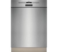 NEFF S125ECS15E, N 50, Lave-vaisselle encastrable intelligent de 60 cm, fabriqué en Allemagne, tiroir à couverts, très silencieux, Open Dry, nettoyage puissant avec Chef 70°C, Aqua Stop, Acier brossé