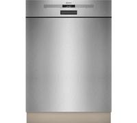 NEFF S125ECS15E, N 50, Lave-vaisselle encastrable intelligent de 60 cm, fabriqué en Allemagne, tiroir à couverts, très silencieux, Open Dry, nettoyage puissant avec Chef 70°C, Aqua Stop, Acier brossé