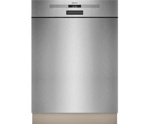 NEFF S125ECS15E, N 50, Lave-vaisselle encastrable intelligent de 60 cm, fabriqué en Allemagne, tiroir à couverts, très silencieux, Open Dry, nettoyage puissant avec Chef 70°C, Aqua Stop, Acier brossé