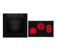 Neff Set BX48PB composé de B2CCG6AK0 Four encastrable avec CircoTherm 60 x 60 cm Noir, N 30 et T18SDH9L0 plaque électrique autosuffisante 80 cm Noir, avec cadre horizontal N 70
