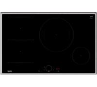 Neff T58SHS1L0 N70 Table de cuisson autarcique à induction, vitrocéramique, largeur 80 cm, Twist Touch, sécurité enfant, 4 zones de cuisson, cadre inox