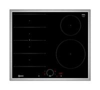 Neff T66SHE4L0 plaque Noir, Acier inoxydable Intégré 60 cm Plaque avec zone à induction 4 zone(s)