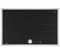 NEFF T68STV4L0 Plaque de cuisson à induction N90, plaque vitrocéramique autonome 80 cm de large, Twist Pad, Flex Induction, Home Connect, Smart Hood Automatic, Encastrable, Noir