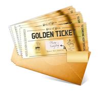 NefLaca Golden Ticket Lot de 5 cartes à gratter personnalisées pour Saint-Valentin, anniversaire de mariage, cartes cadeaux créatives et enveloppes