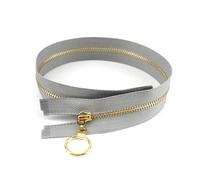 NEFLUM 2 pièces 40-70cm 3# Fermeture à glissière en métal Fermeture à glissière à extrémité Ouverte pour Coudre des Accessoires de vêtement Bricolage Sacs Veste Fermetures à glissière, Gris, 50cm