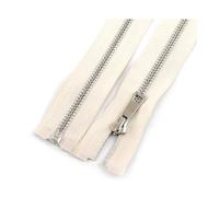 NEFLUM 2 pièces 5# Fermetures éclair en métal 40-80cm, Fermeture éclair à extrémité Ouverte pour Manteau, Veste, Fermeture éclair décorative, Accessoire de Couture, Beige, 80cm