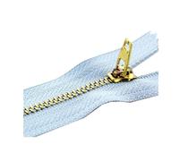 5 pièces 10/13/15/18/20cm 3# fermeture à glissière en métal en laiton fermeture à glissière pour jeans fermeture à glissière pour vêtements fermeture à glissière de couture, Bleu clair, 13cm